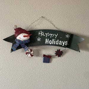 Happy Holidays snowman sign